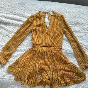 Blue Rain Chevron Yellow romper